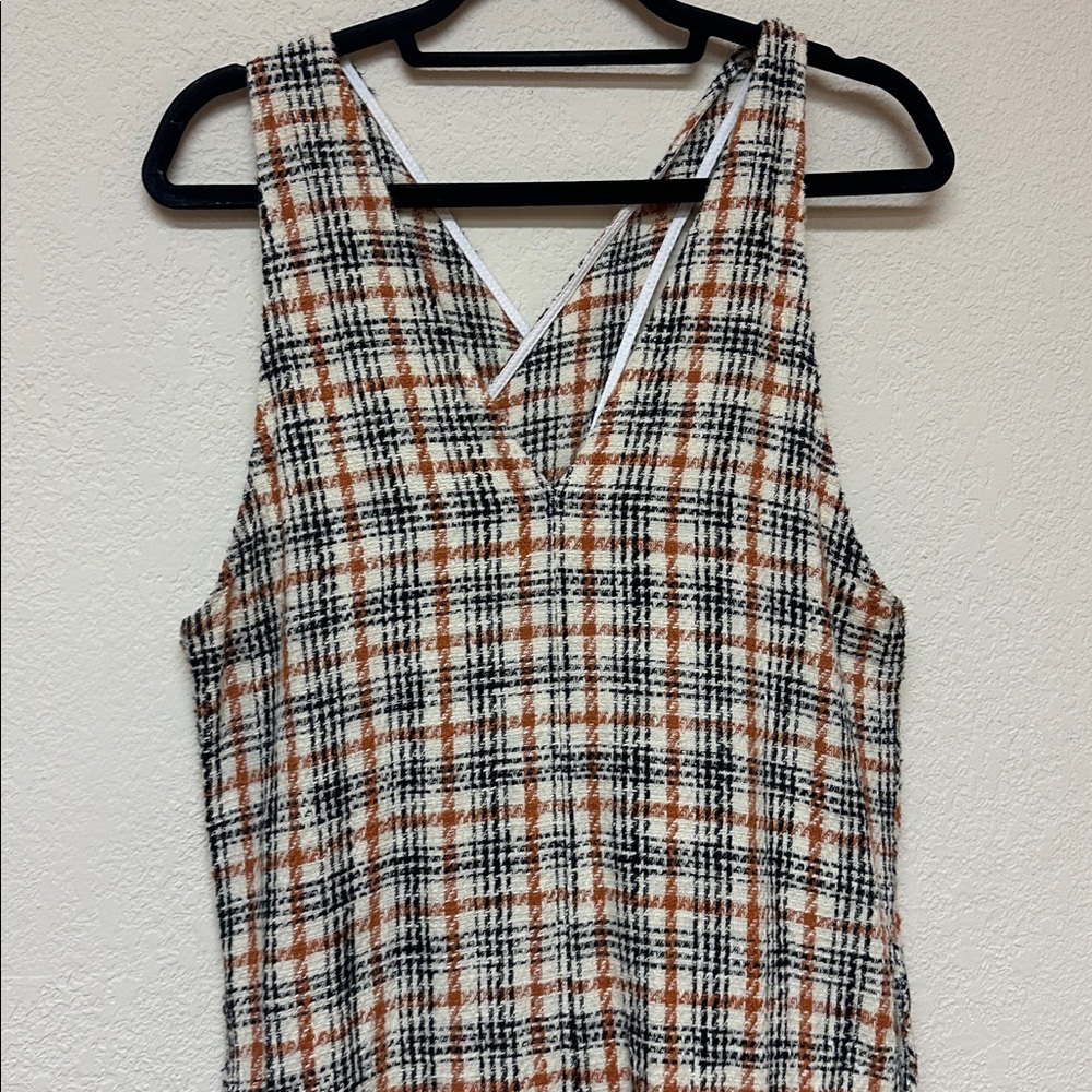 Free People womans tweed Plaid Jumpsuit size M - Picture 4 of 5